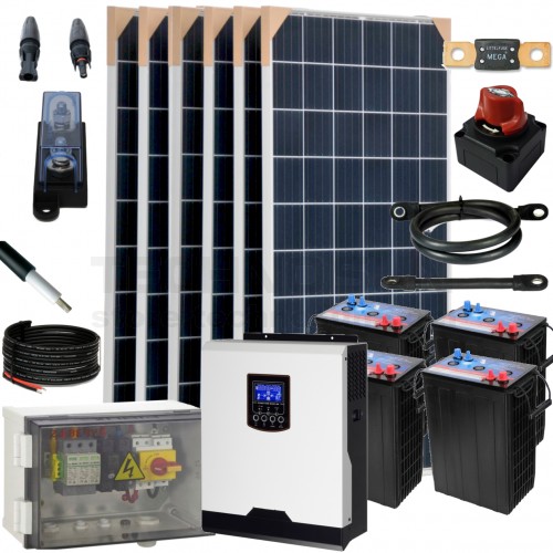 Automático Menagerry eliminar KIT SOLAR AISLADA 3000 W Energía solar para lugares aislados de la red.